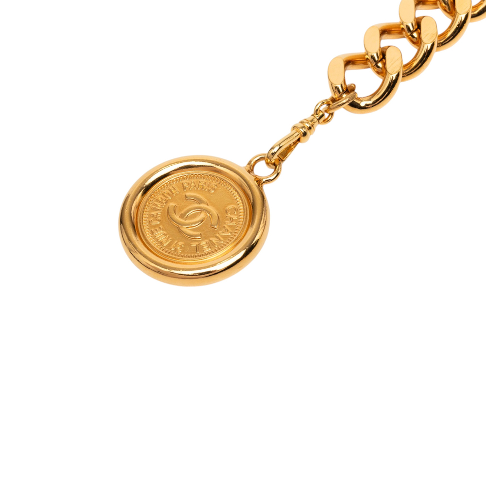 Pre-Loved Chanel CC Gold Plated 31 Rue Cambon Medallion Chain Belt - Picture 1 of 5